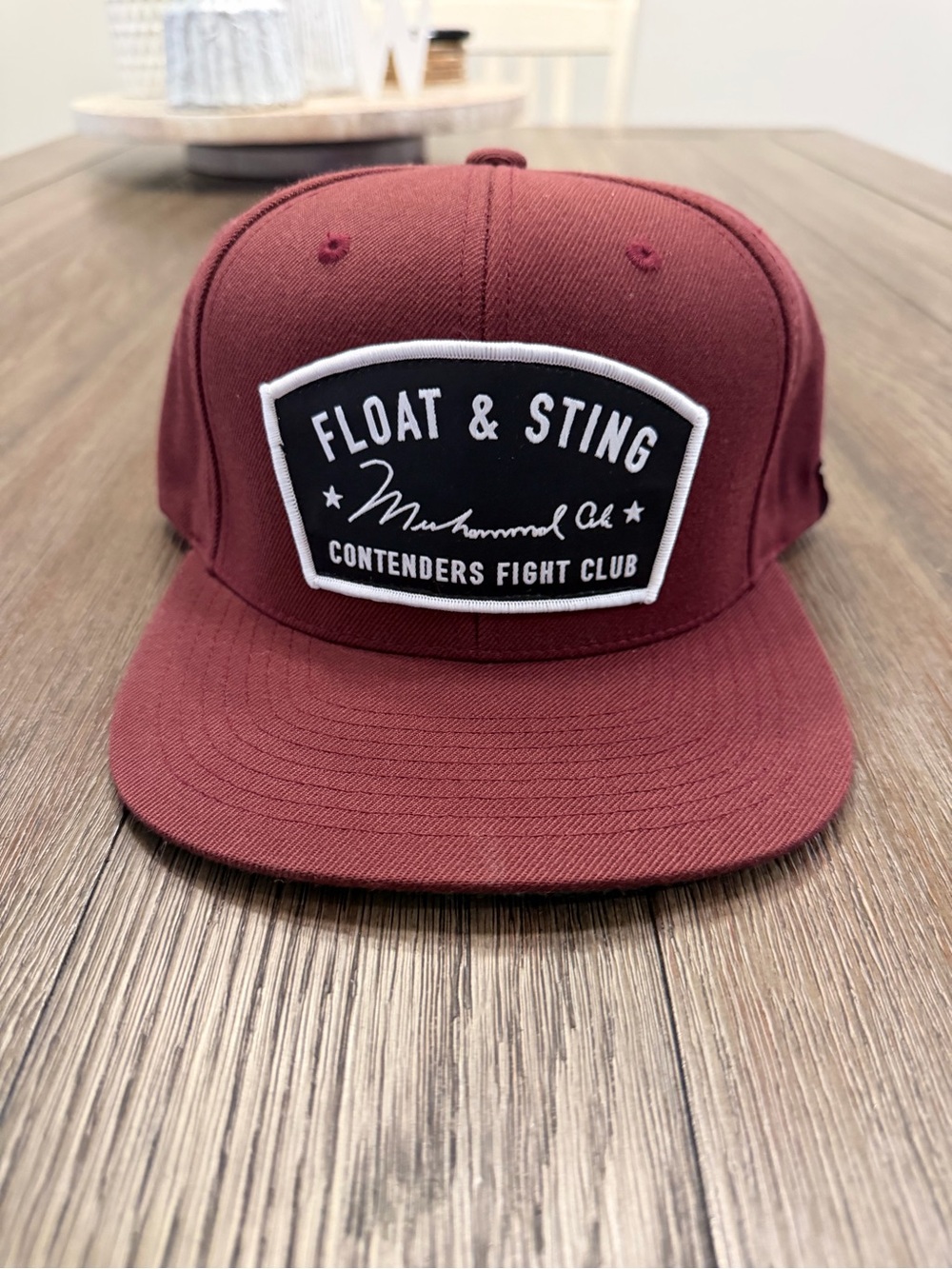 Float & Sting Contenders Flat Brim Hat - Maroon Patch